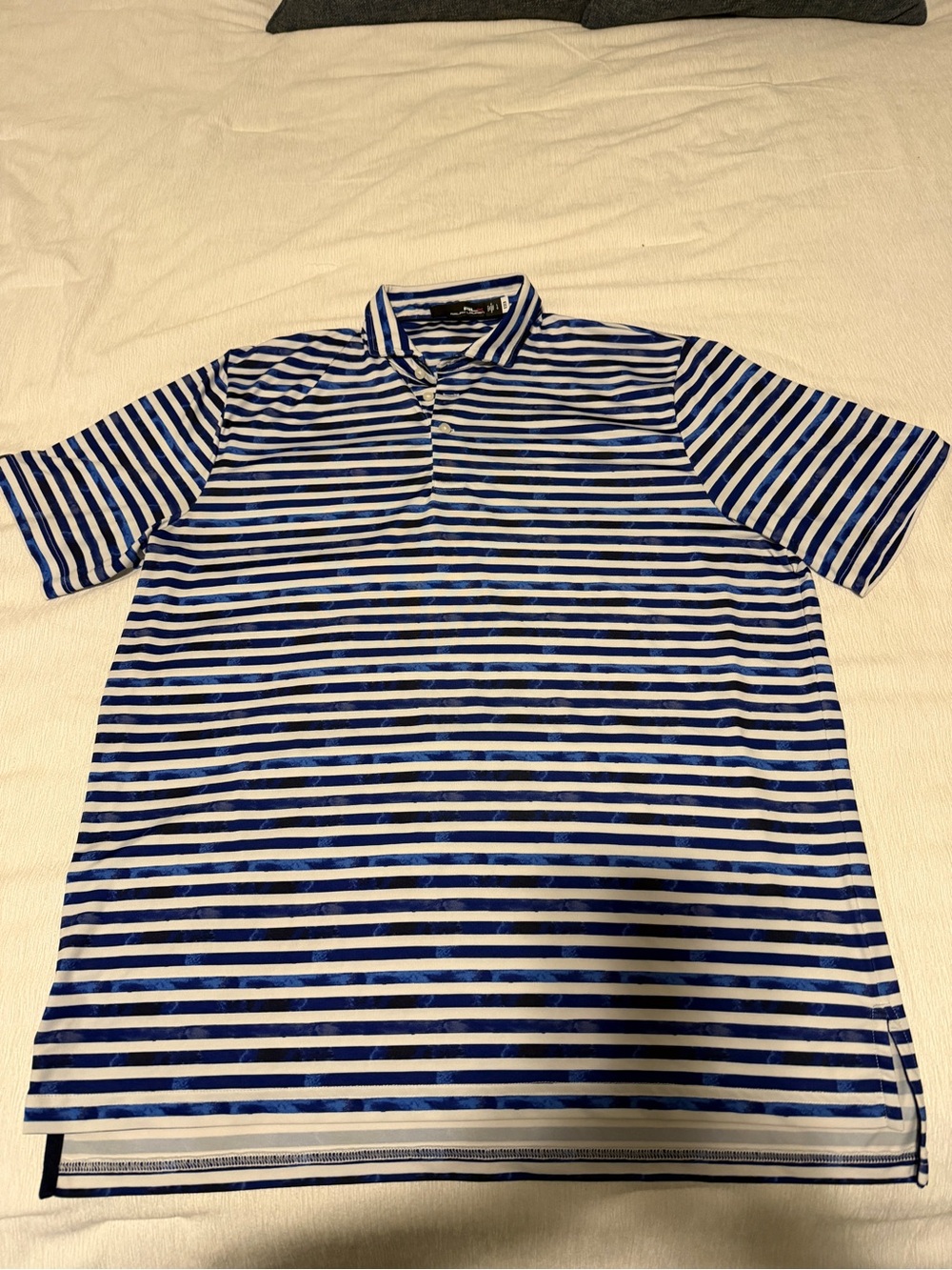 Ralph Lauren Blue and White Striped Polo Shirt